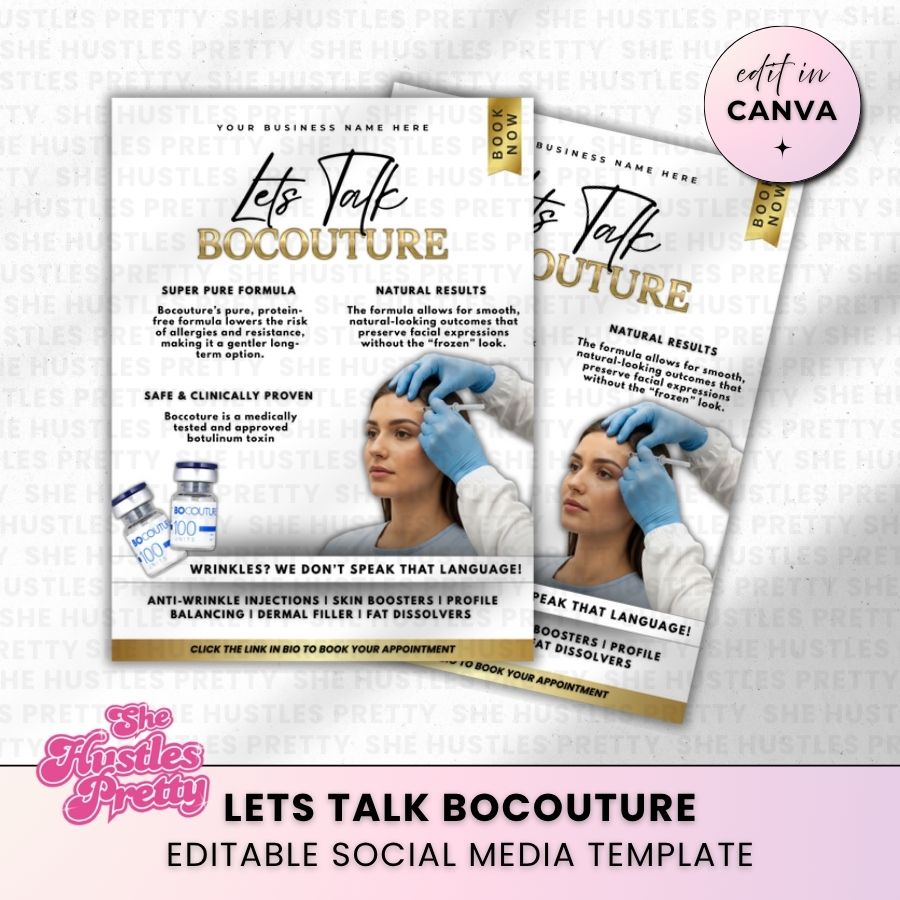 Bocouture Template for Social Media | White & Gold | For Beauty Professionals