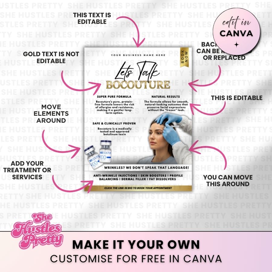 Bocouture Template for Social Media | White & Gold | For Beauty Professionals