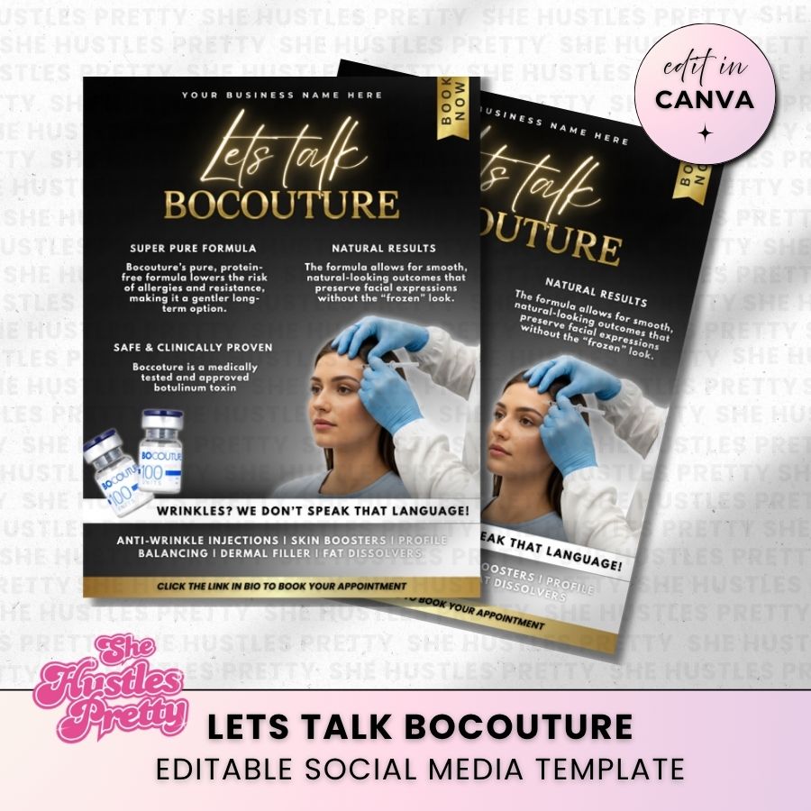Bocouture Template for Social Media | Black & Gold | For Beauty Professionals