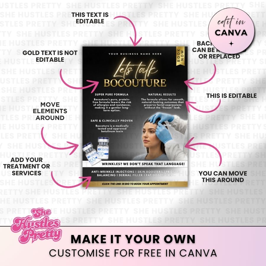 Bocouture Template for Social Media | Black & Gold | For Beauty Professionals