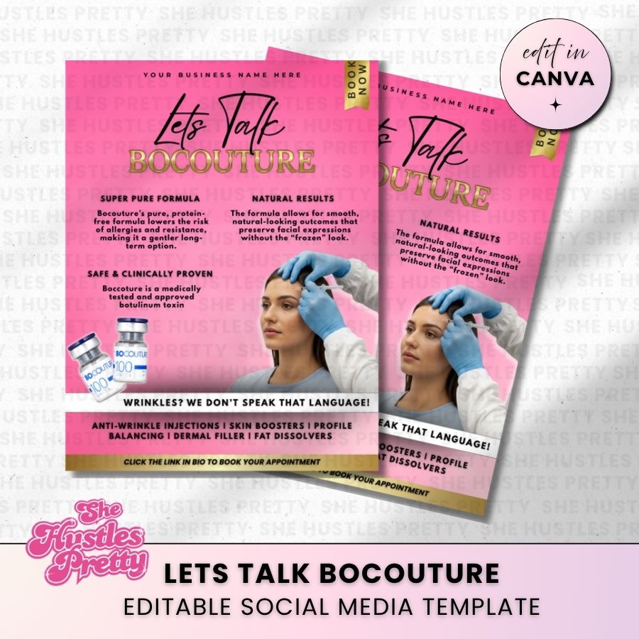 Bocouture Template for Social Media | Pink & Gold | For Beauty Professionals
