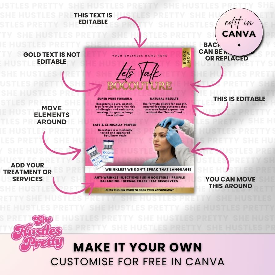 Bocouture Template for Social Media | Pink & Gold | For Beauty Professionals