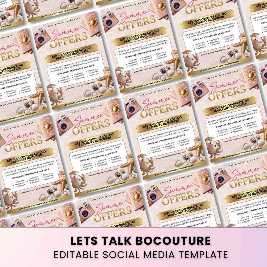 Summer Offers Template for Social Media | Beige & Gold | For Beauty Professionals