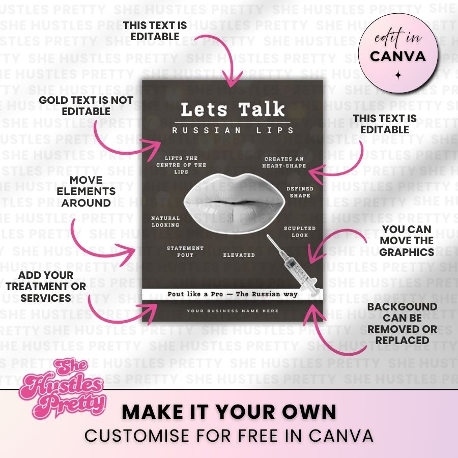 Russian Lips Template for Social Media | Grey Whisper | For Beauty Professionals