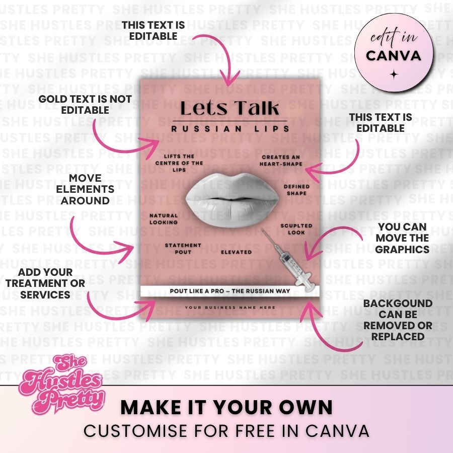 Russian Lips Template for Social Media | Rosy Tones | For Beauty Professionals