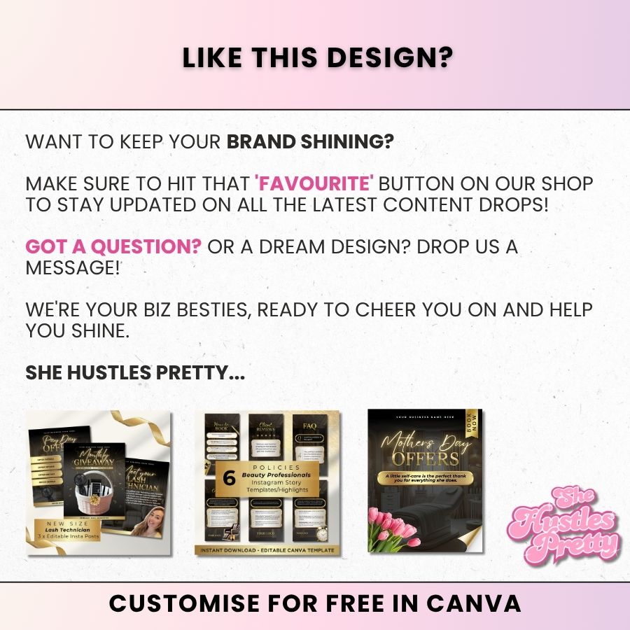 Russian Lips Template for Social Media | Black & Gold Luxe | For Beauty Professionals