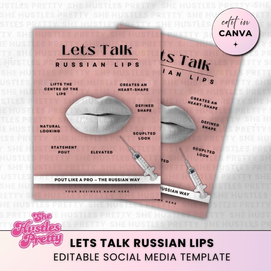 Russian Lips Template for Social Media | Rosy Tones | For Beauty Professionals