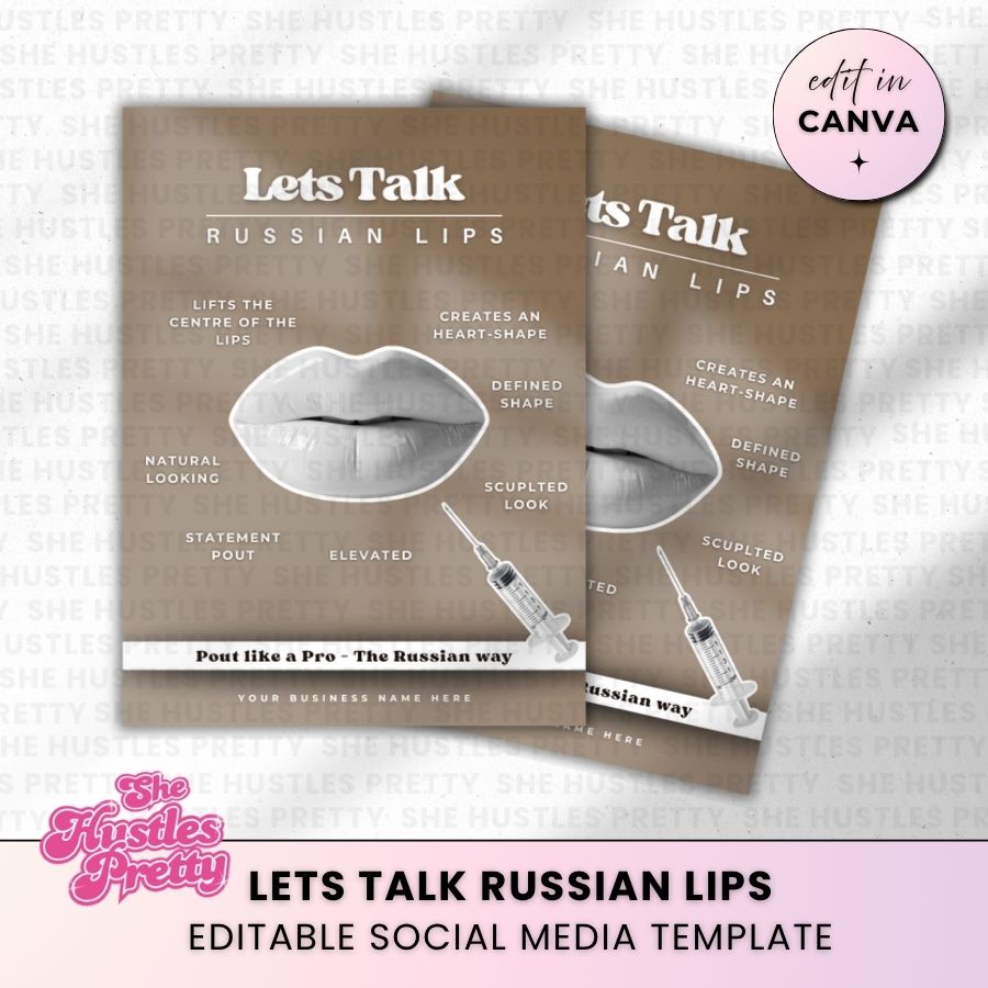 Russian Lips Template for Social Media | Latte Layers | For Beauty Professionals