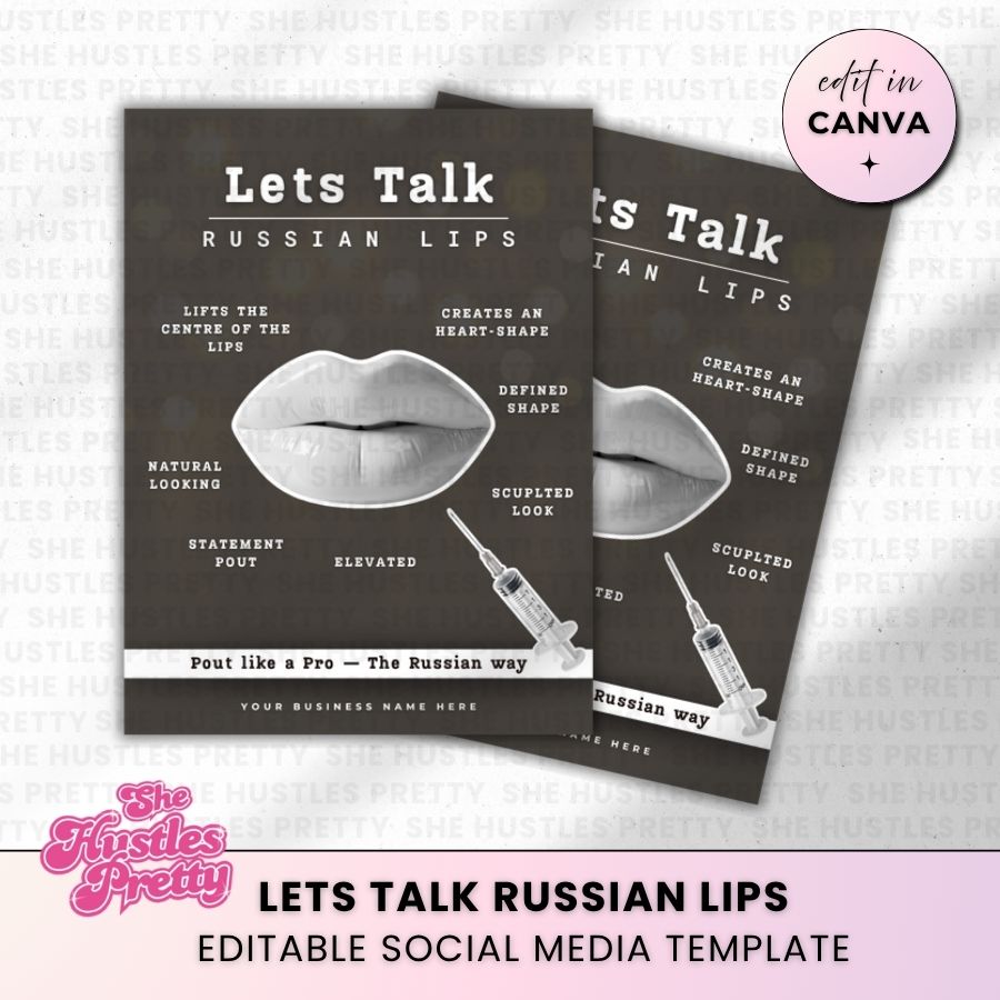 Russian Lips Template for Social Media | Grey Whisper | For Beauty Professionals