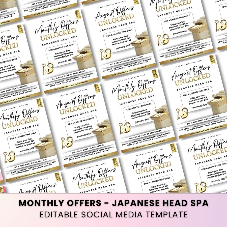 Monthly Offers | White & Gold Luxe | For Japanese Head Spa 