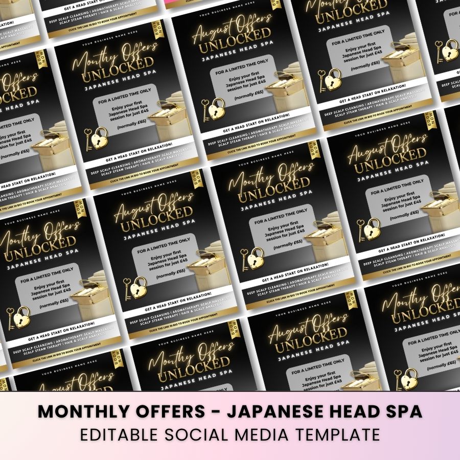 Monthly Offers | Black & Gold Luxe | For Japanese Head Spa 
