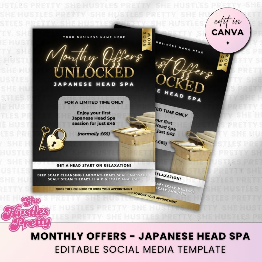 Monthly Offers | Black & Gold Luxe | For Japanese Head Spa 