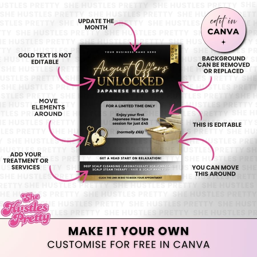 Monthly Offers | Black & Gold Luxe | For Japanese Head Spa 