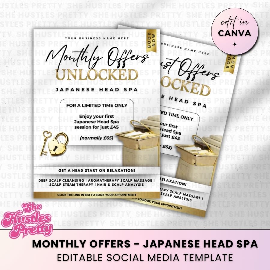 Monthly Offers | White & Gold Luxe | For Japanese Head Spa 