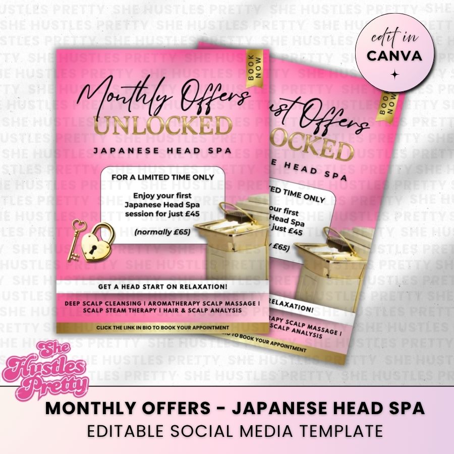 Monthly Offers | Pink & Gold Luxe | For Japanese Head Spa 