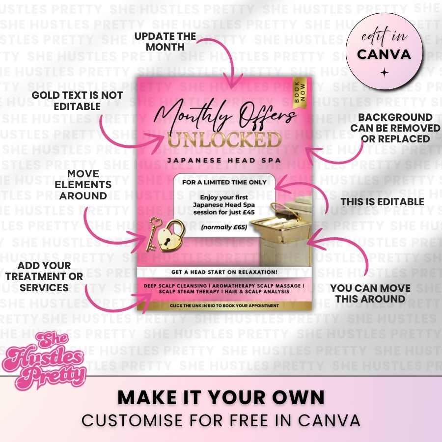Monthly Offers | Pink & Gold Luxe | For Japanese Head Spa 