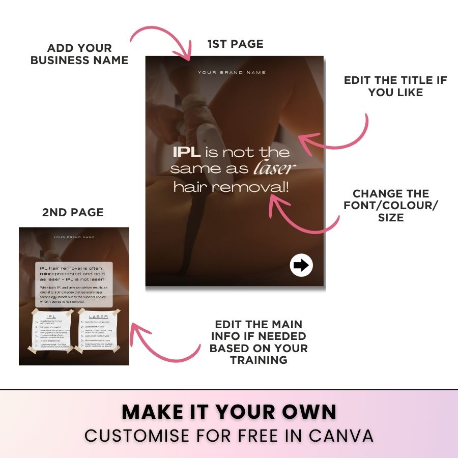 Laser Hair Removal 20 FAQ Carousel Templates | Social Media Marketing for Beauty Professionals | Neutral 