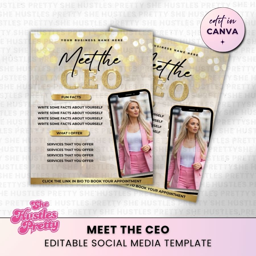 Meet the CEO Template for Social Media | Beige & Gold | For Beauty Professionals