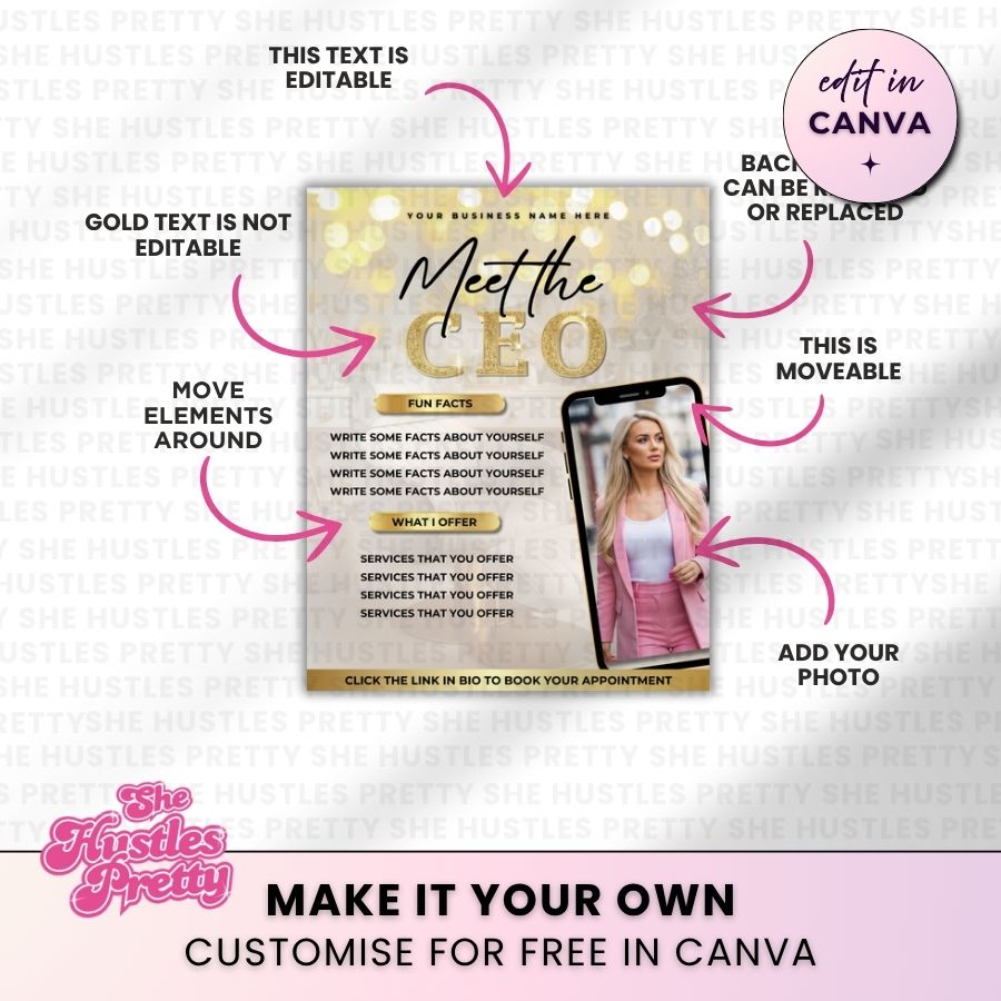 Meet the CEO Template for Social Media | Beige & Gold | For Beauty Professionals