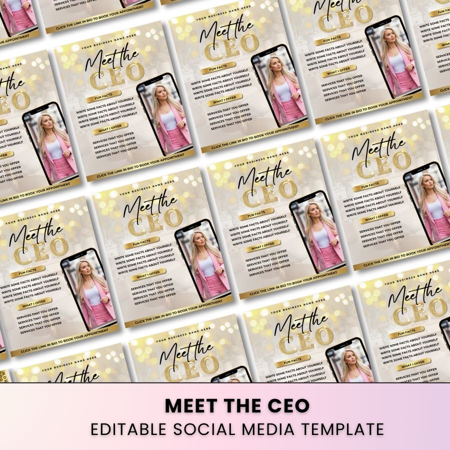 Meet the CEO Template for Social Media | Beige & Gold | For Beauty Professionals