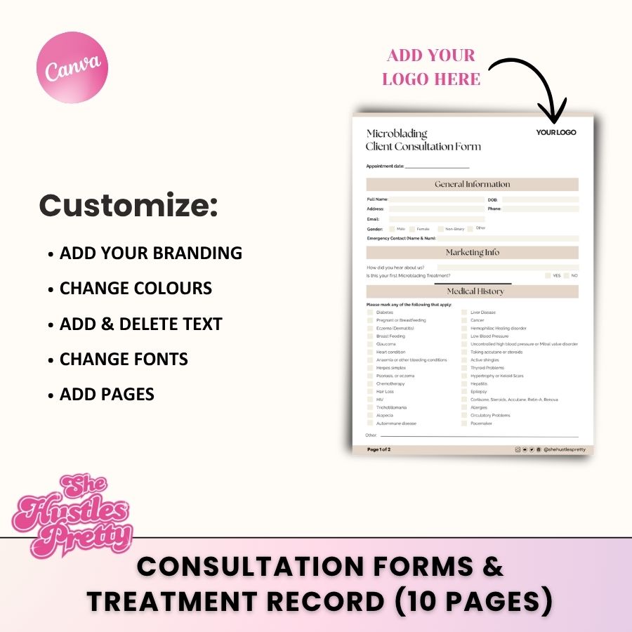Microblading Consultation Form Bundle 