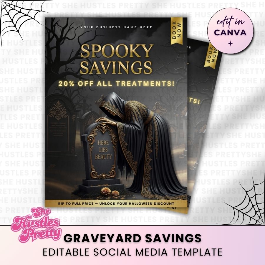 Spooky Savings Halloween Social Media | Black & Gold | For Beauty Professionals