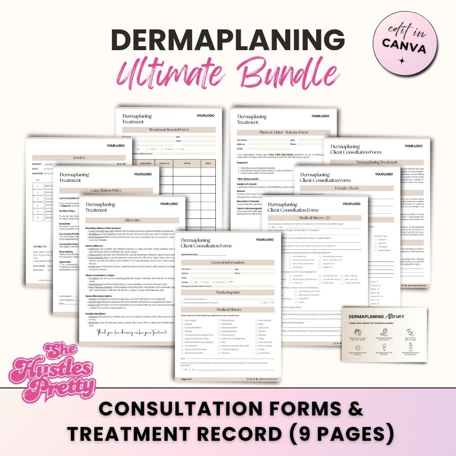 Dermaplaning Consultation Form Bundle