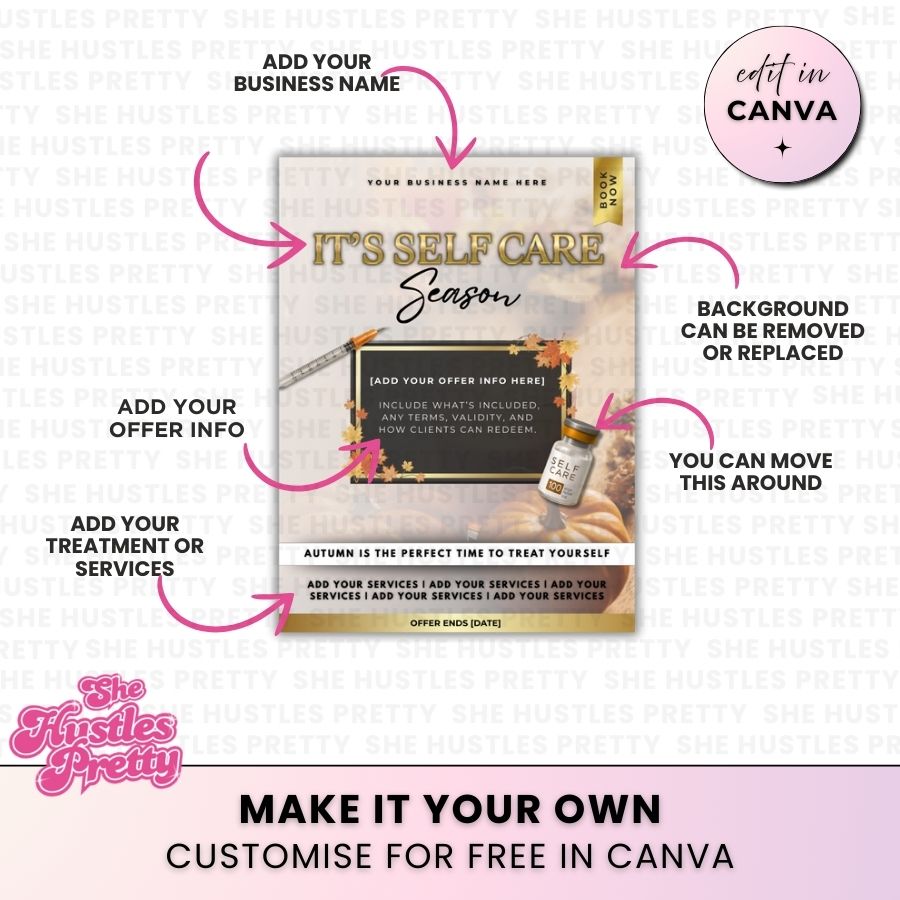 Its Selfcare Season Offers Template | Beige & Gold | For Beauty Professionals