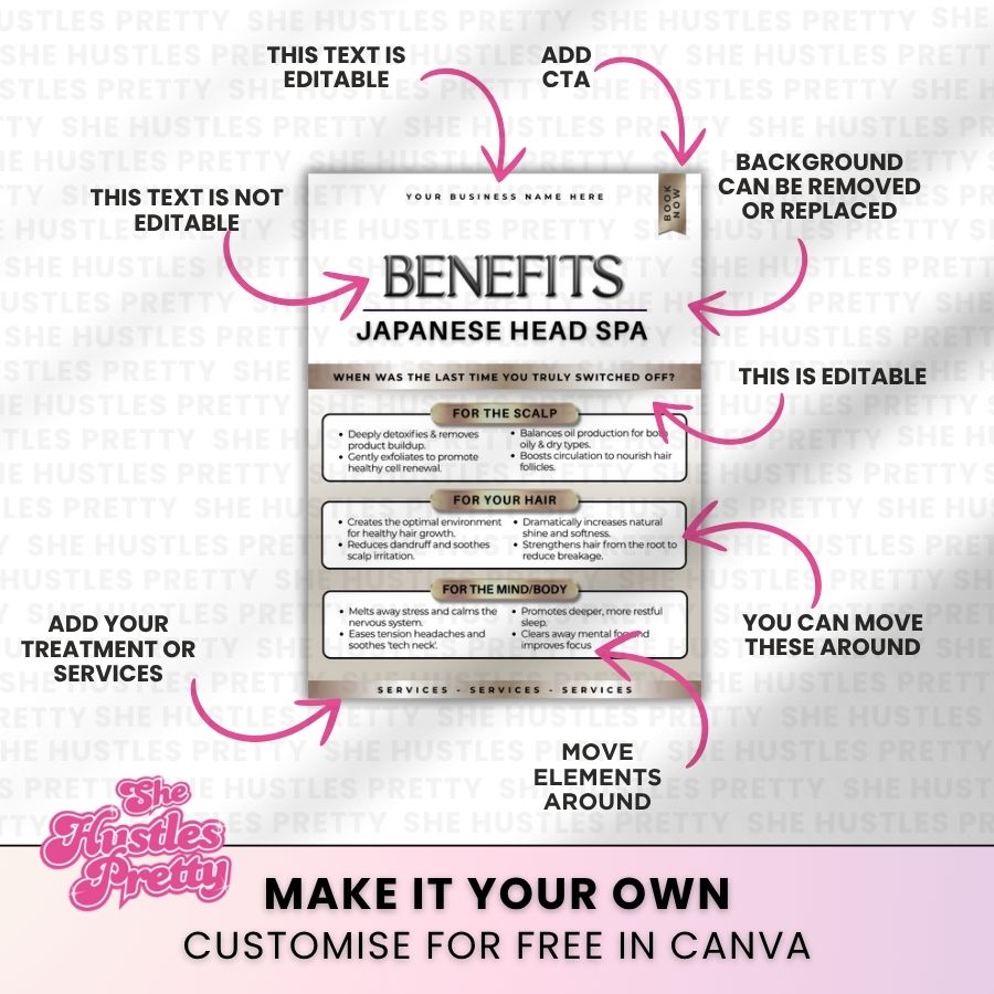 Japanese Head Spa Benefits for Social Media | Smokey Beige | For Massage Therapists
