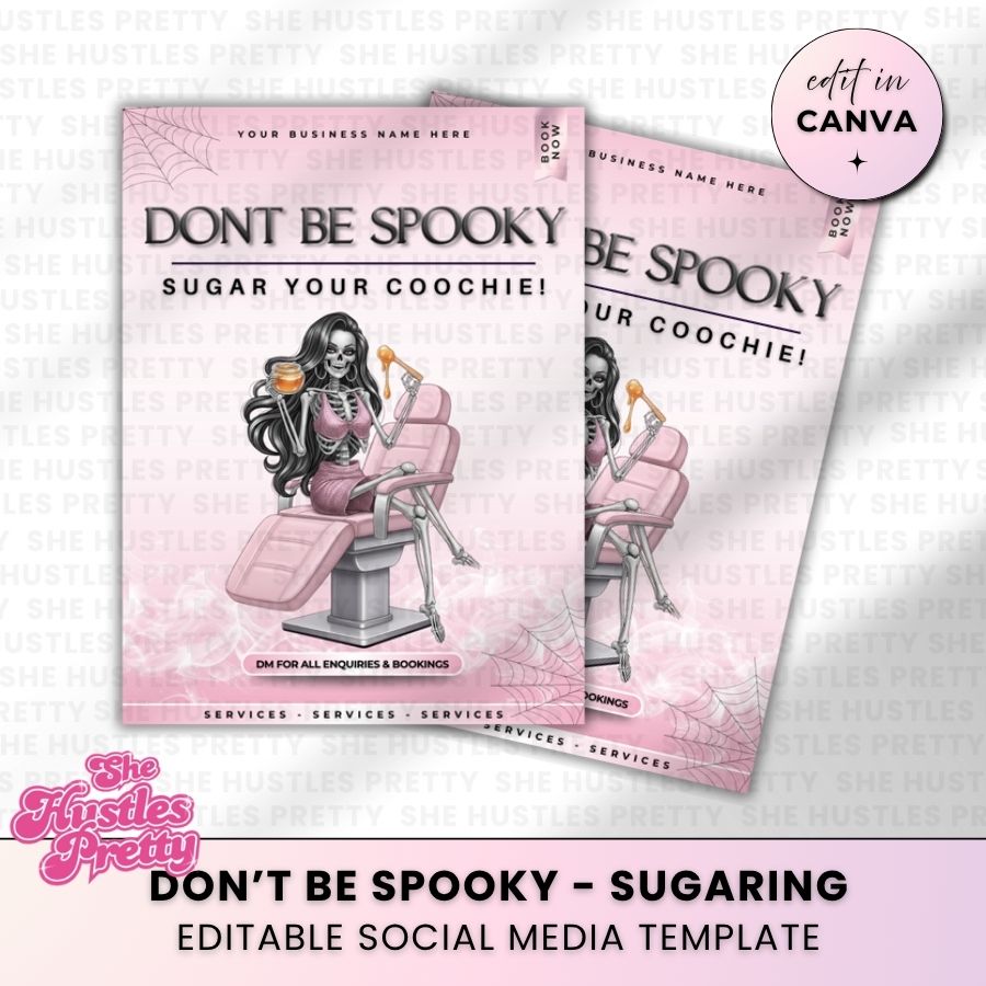 Don't be Spooky Halloween Template | White & Pink | For Sugaring Specialist