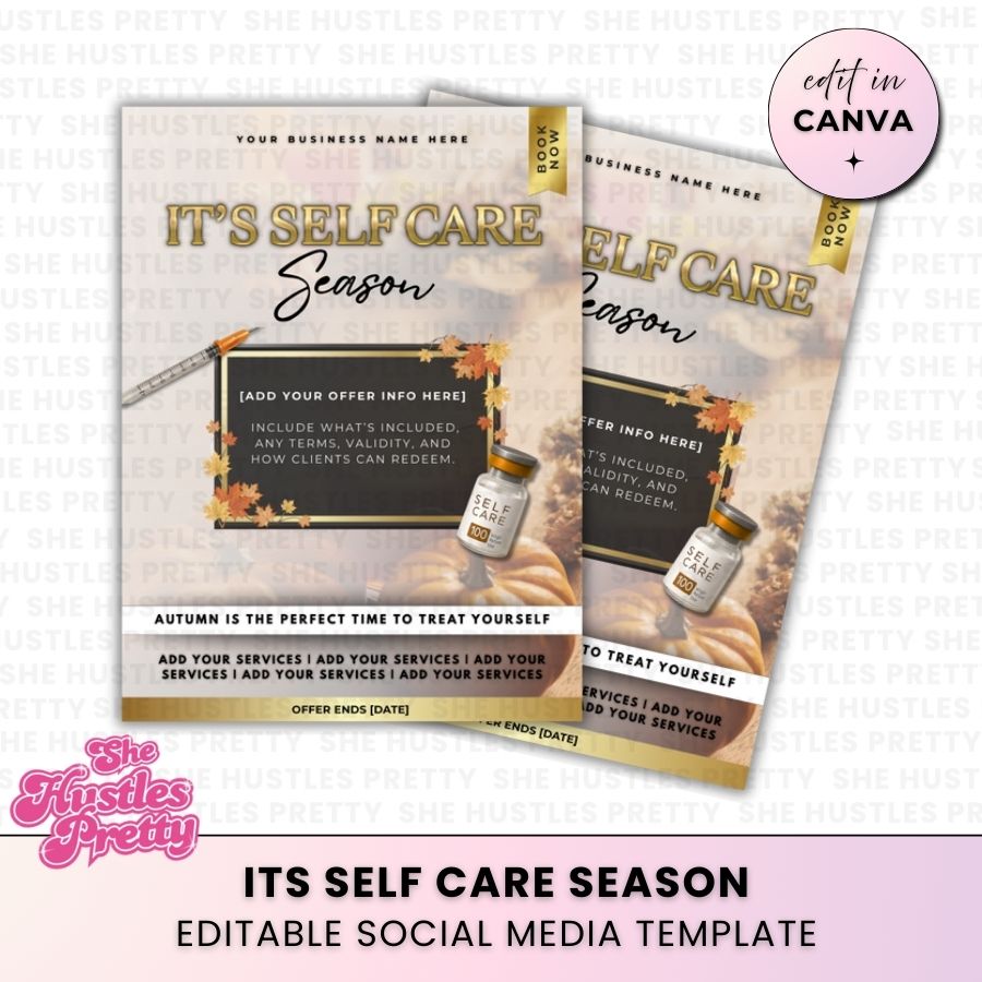 Its Selfcare Season Offers Template | Beige & Gold | For Beauty Professionals