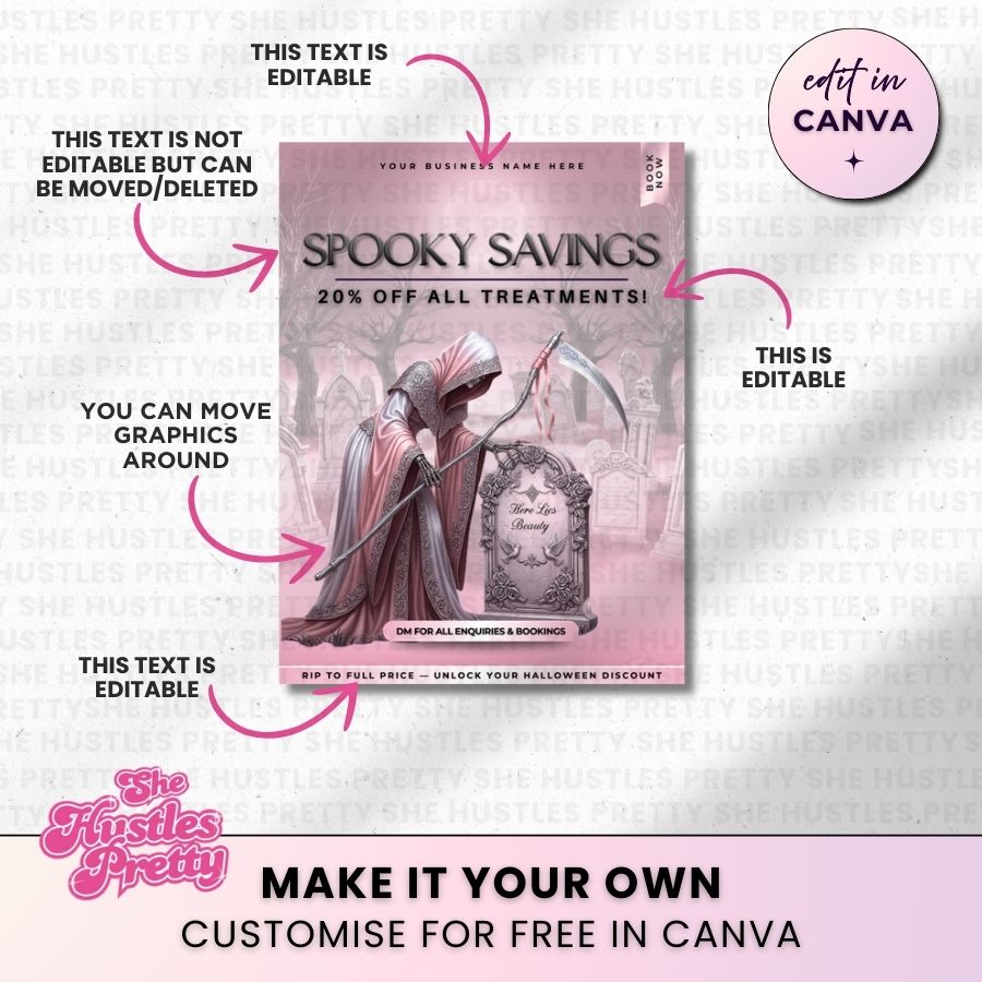 Spooky Savings Halloween Social Media | White & Pink | For Beauty Professionals