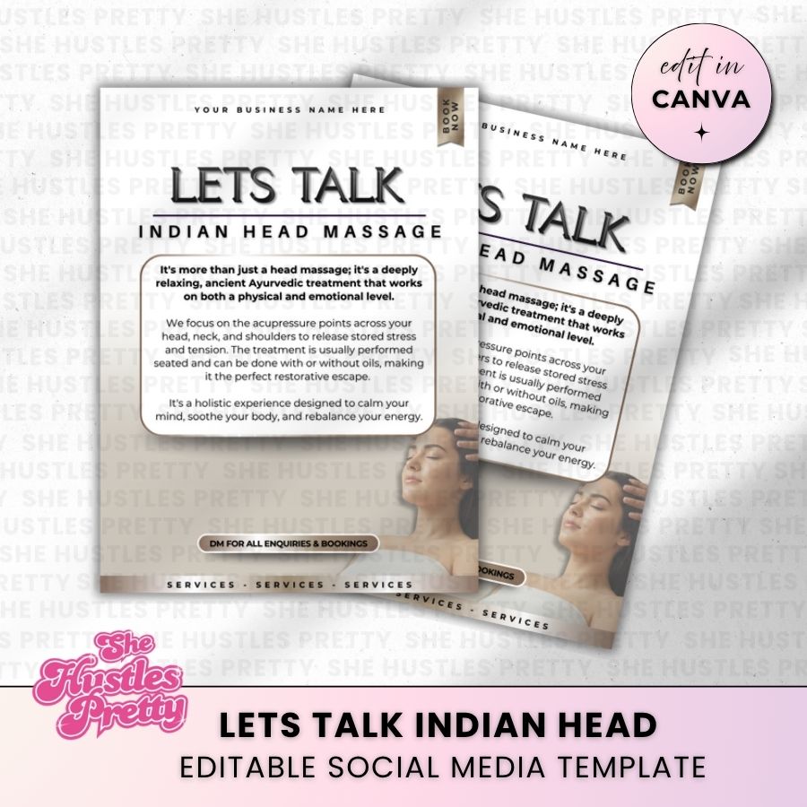 Let's Talk Indian Head Massage for Social Media | Smokey Beige | For Massage Therapists