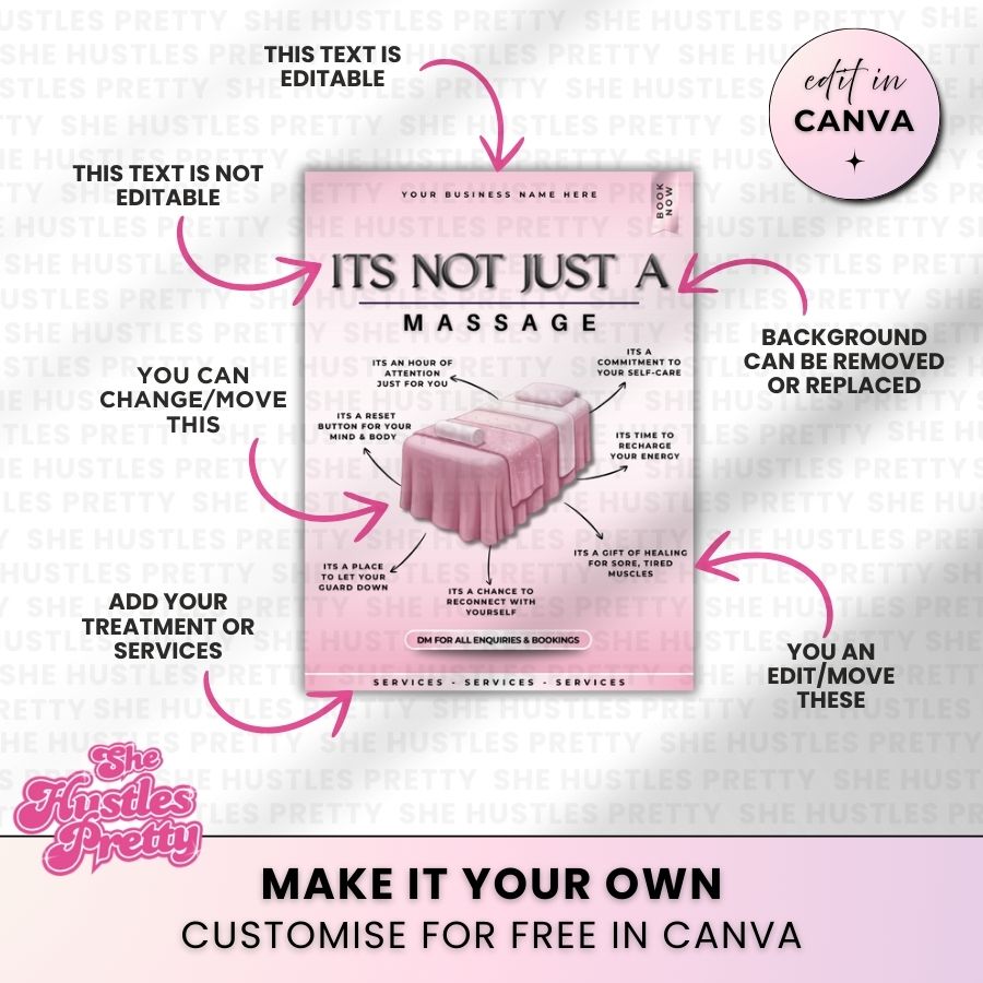 It's not just a massage Template for Social Media | White & Pink | For Massage Therapists