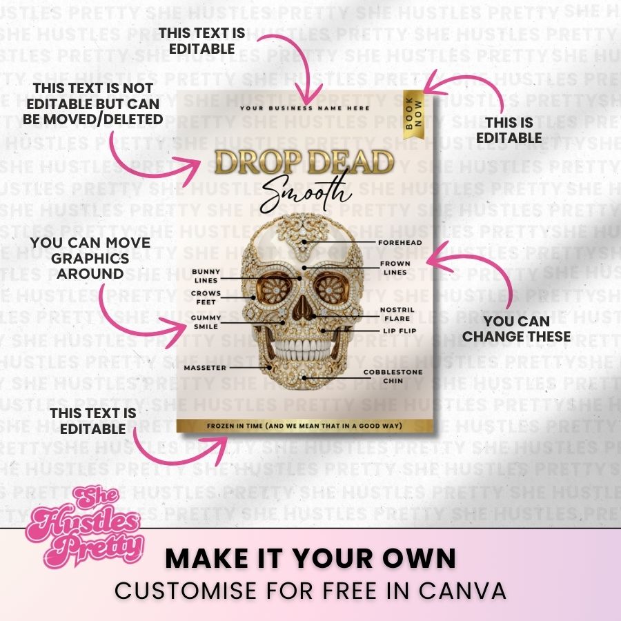 Drop Dead Smooth Botox Halloween Social Media | Beige & Gold | For Aestheticians