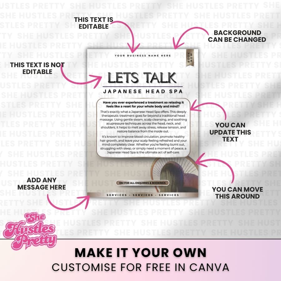 Let's Talk Japanese Head Spa Post for Social Media | Smokey Beige | For Massage Therapists