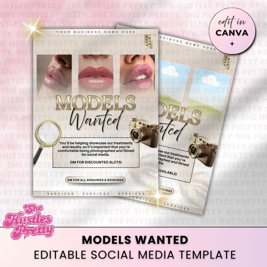 Models Wanted Template for Social Media | Golden Nude | For Aestheticians