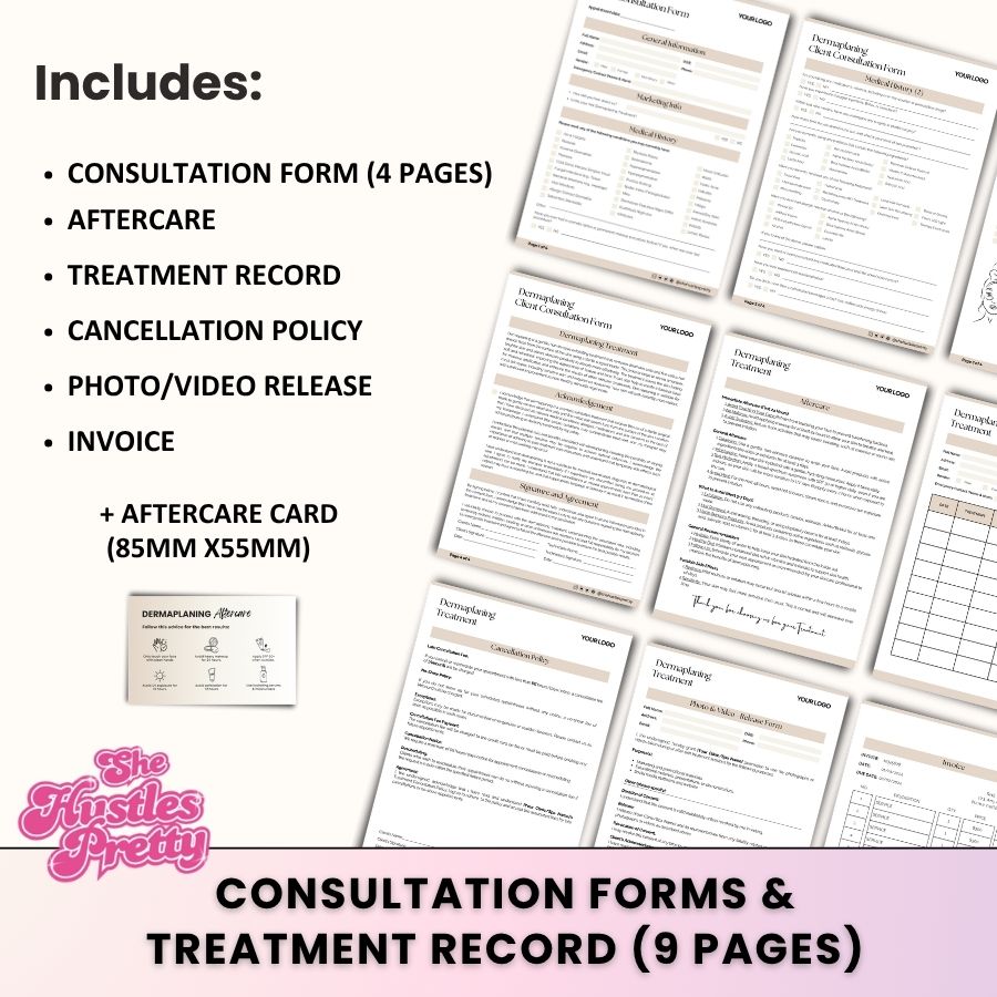 Dermaplaning Consultation Form Bundle 