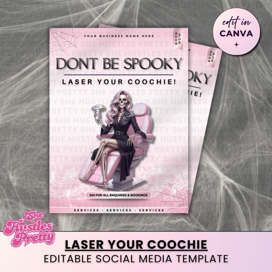 Don't be Spooky Halloween Template | White & Pink | For Laser Hair Removal Specialist