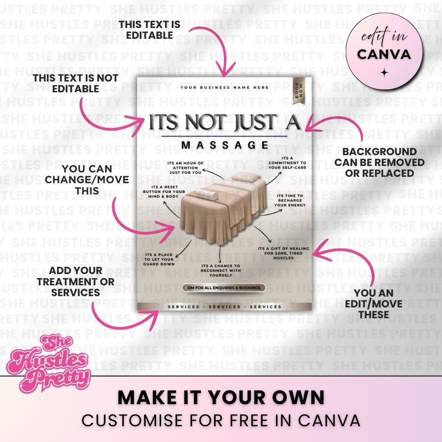 It's not just a massage Template for Social Media | Smokey Beige | For Massage Therapists
