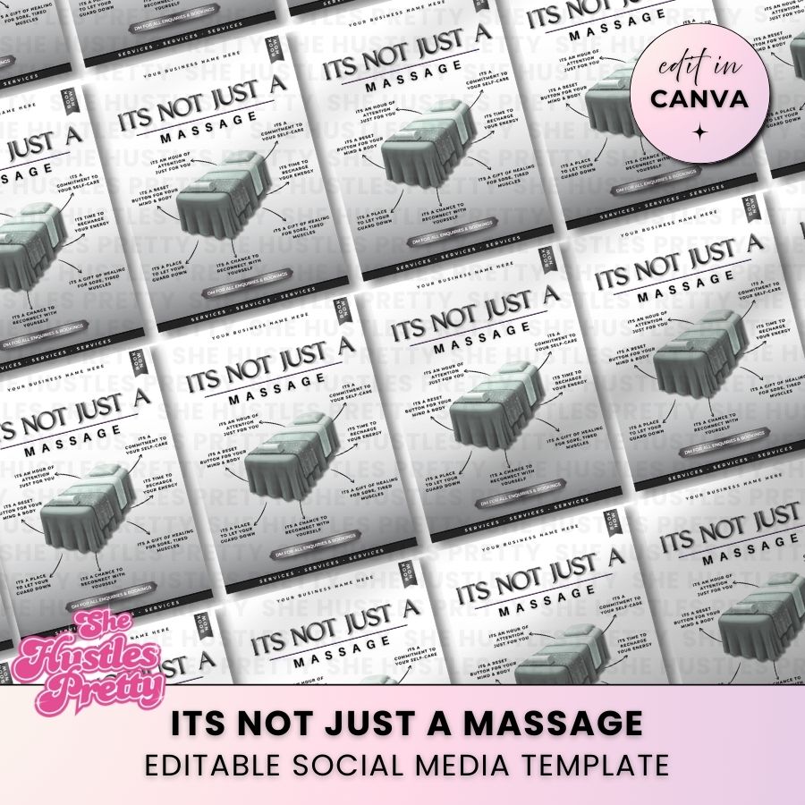 It's not just a massage Template for Social Media | Monochrome | For Massage Therapists