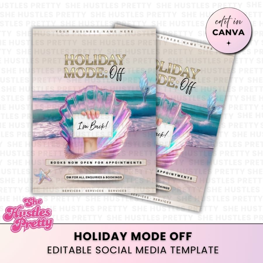 Holiday Mode Off Vacation Template for Social Media | Golden Nude | For Beauty Professionals