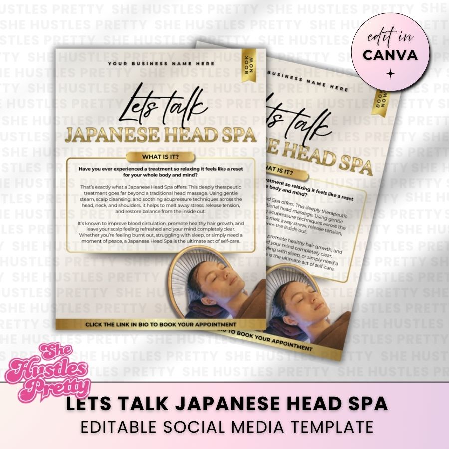 Lets Talk Japanese Head Spa | Beige & Gold Luxe | For Japanese Head Spa 