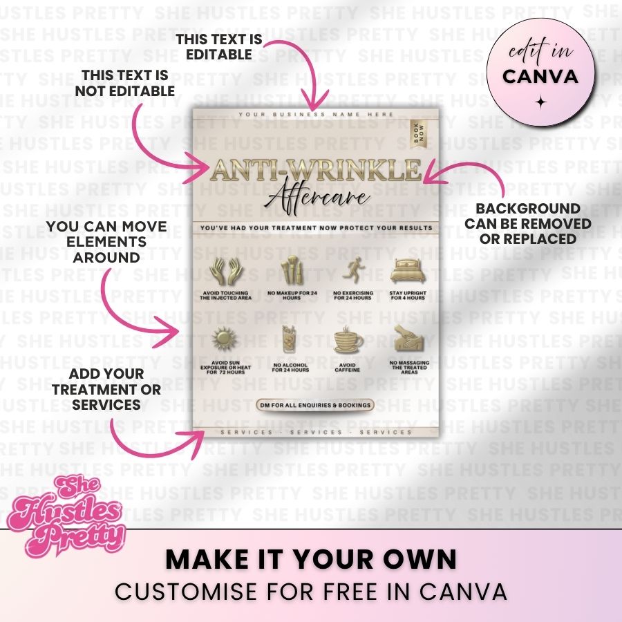 Anti Wrinkle Aftercare Social Media | Golden Nude | For Aestheticians