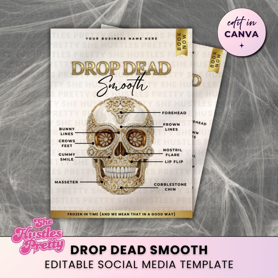 Drop Dead Smooth Botox Halloween Social Media | Beige & Gold | For Aestheticians