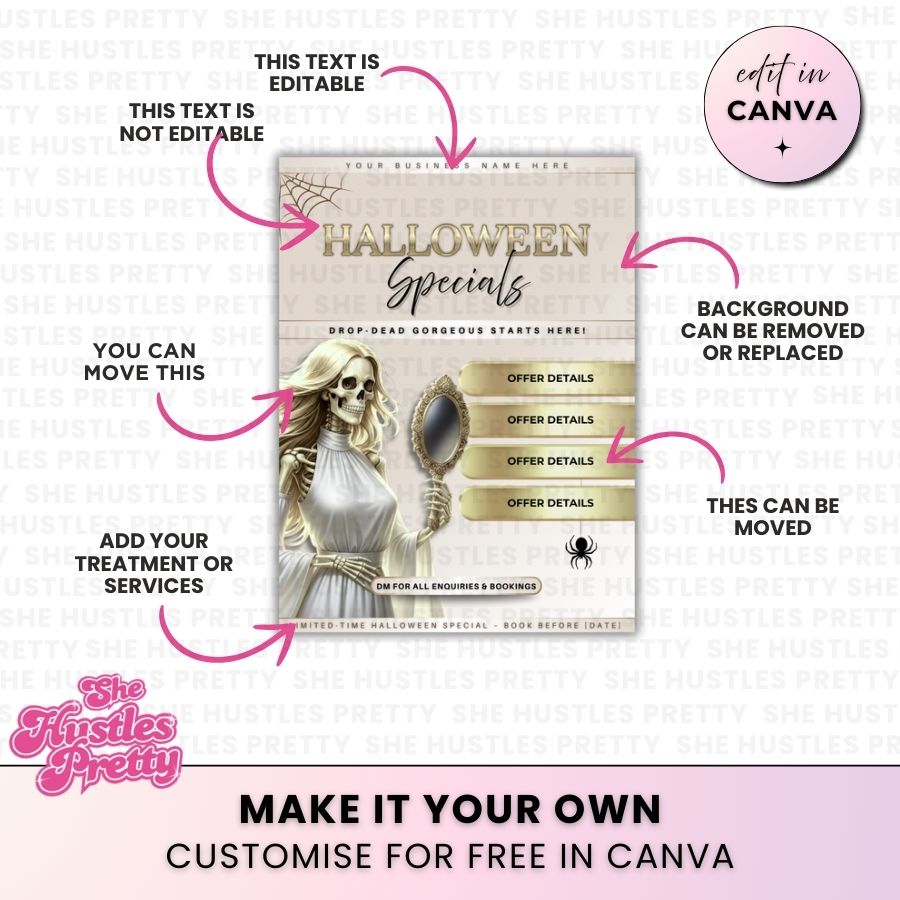 Halloween Specials Template for Social Media | Golden Nude | For Beauty Professionals
