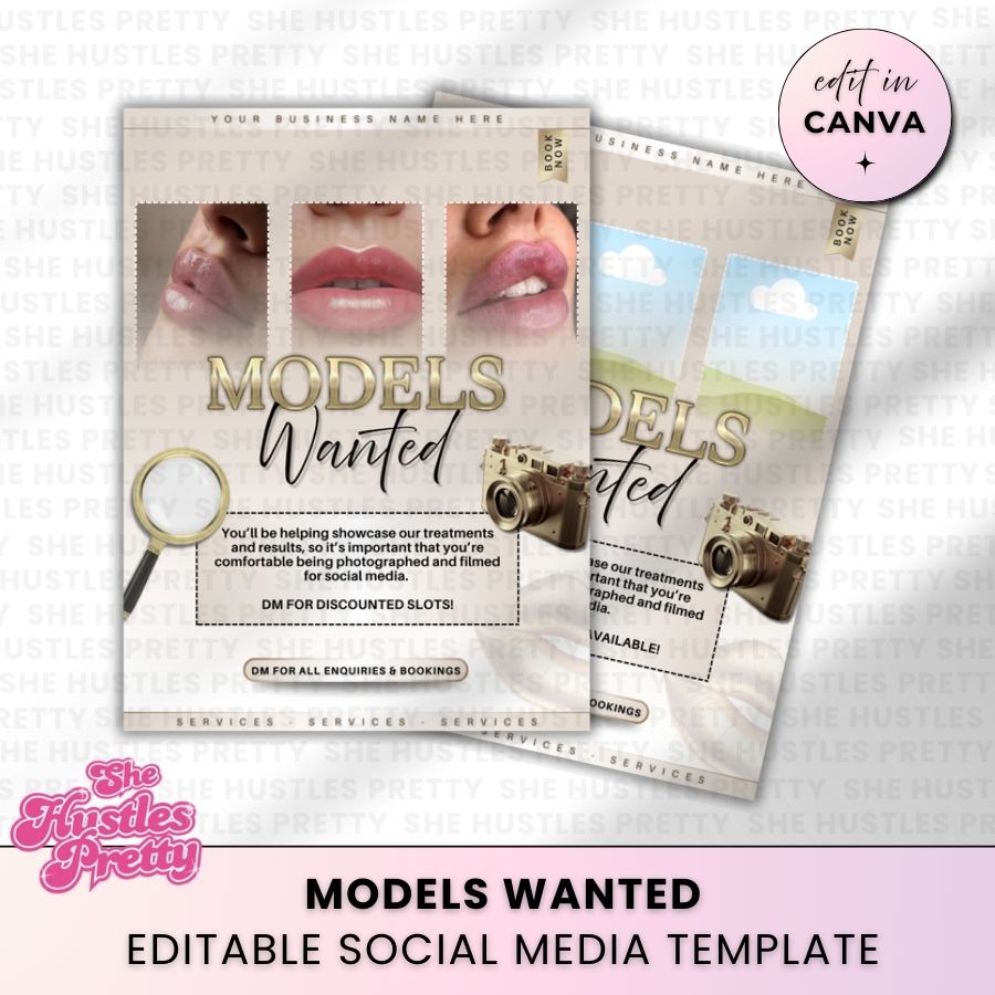 Models Wanted Template for Social Media | Golden Nude | For Aestheticians