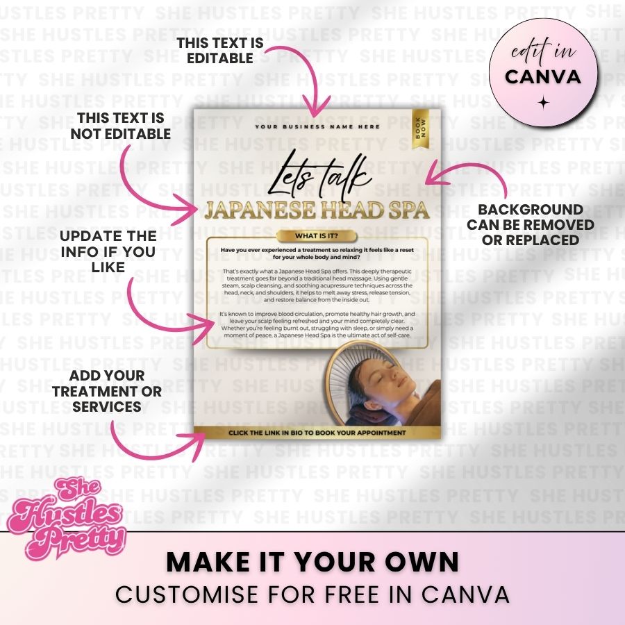 Lets Talk Japanese Head Spa | Beige & Gold Luxe | For Japanese Head Spa 