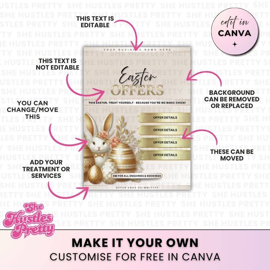 Easter Offers Template | Golden Nude | For Beauty Professionals