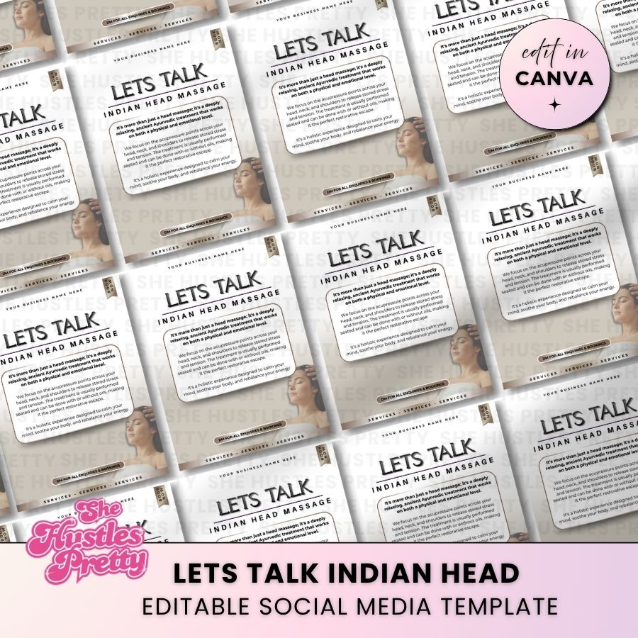 Let's Talk Indian Head Massage for Social Media | Smokey Beige | For Massage Therapists